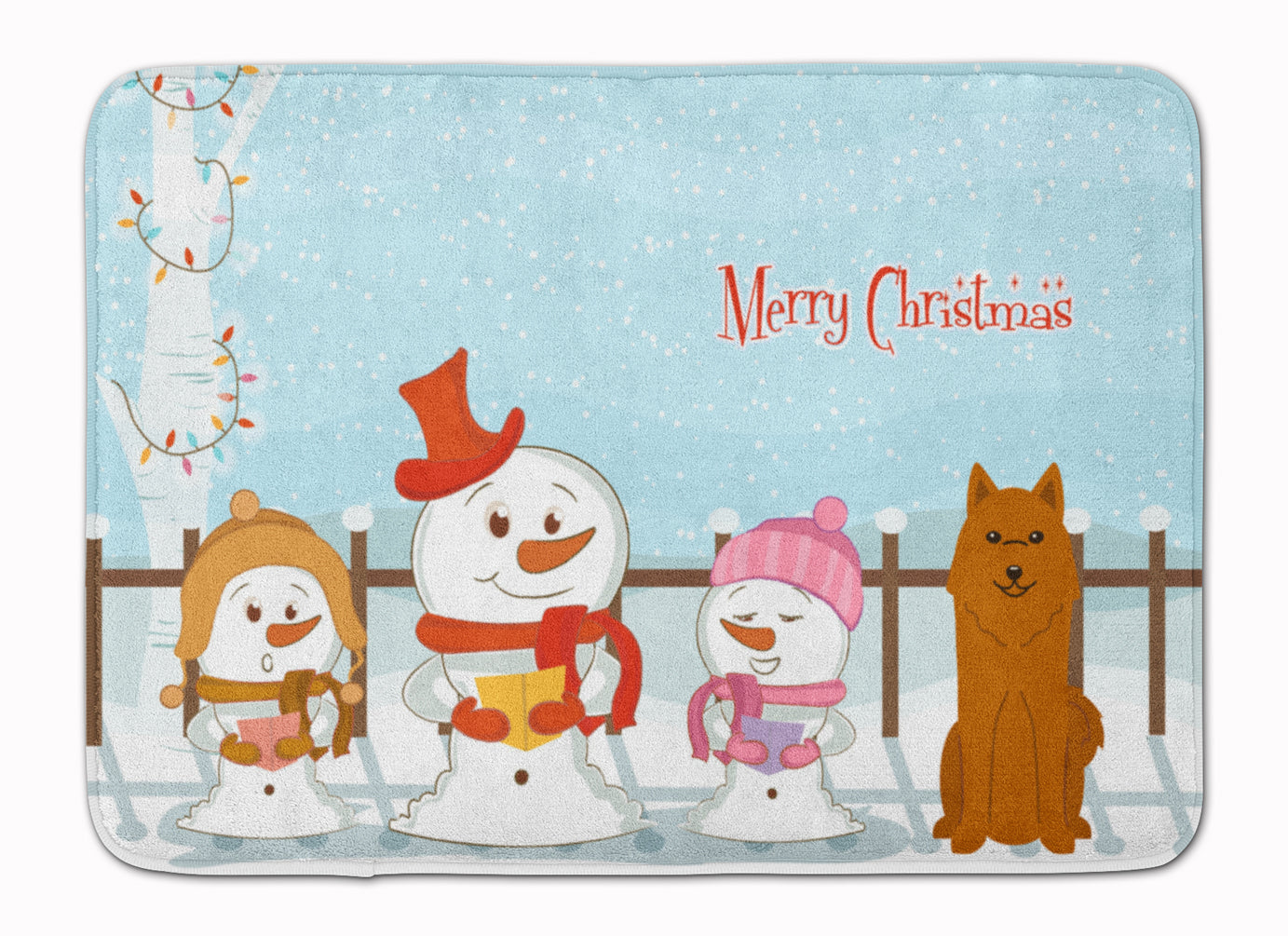 Merry Christmas Carolers Karelian Bear Dog Machine Washable Memory Foam Mat BB2353RUG - the-store.com