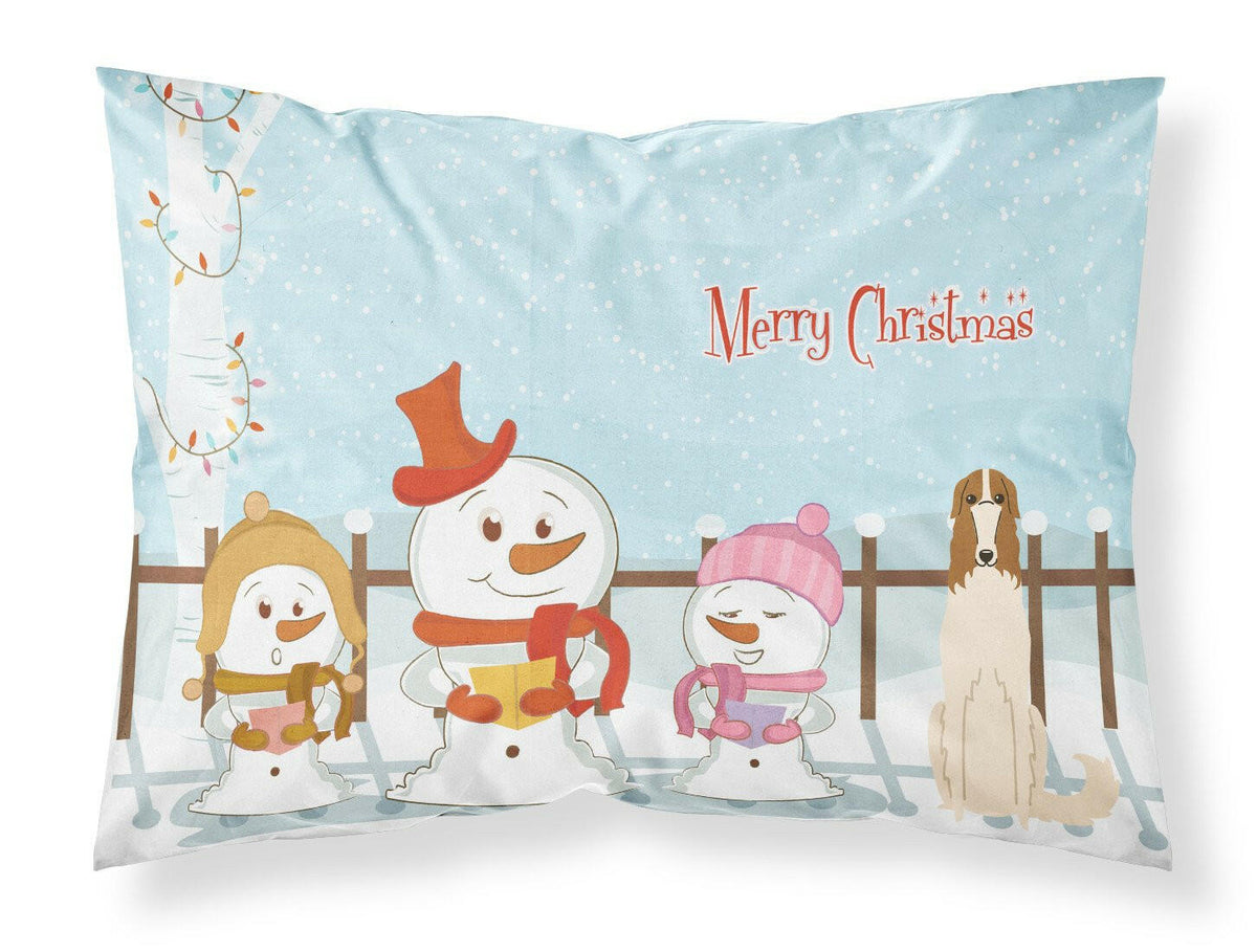 Merry Christmas Carolers Borzoi Fabric Standard Pillowcase BB2354PILLOWCASE by Caroline&#39;s Treasures