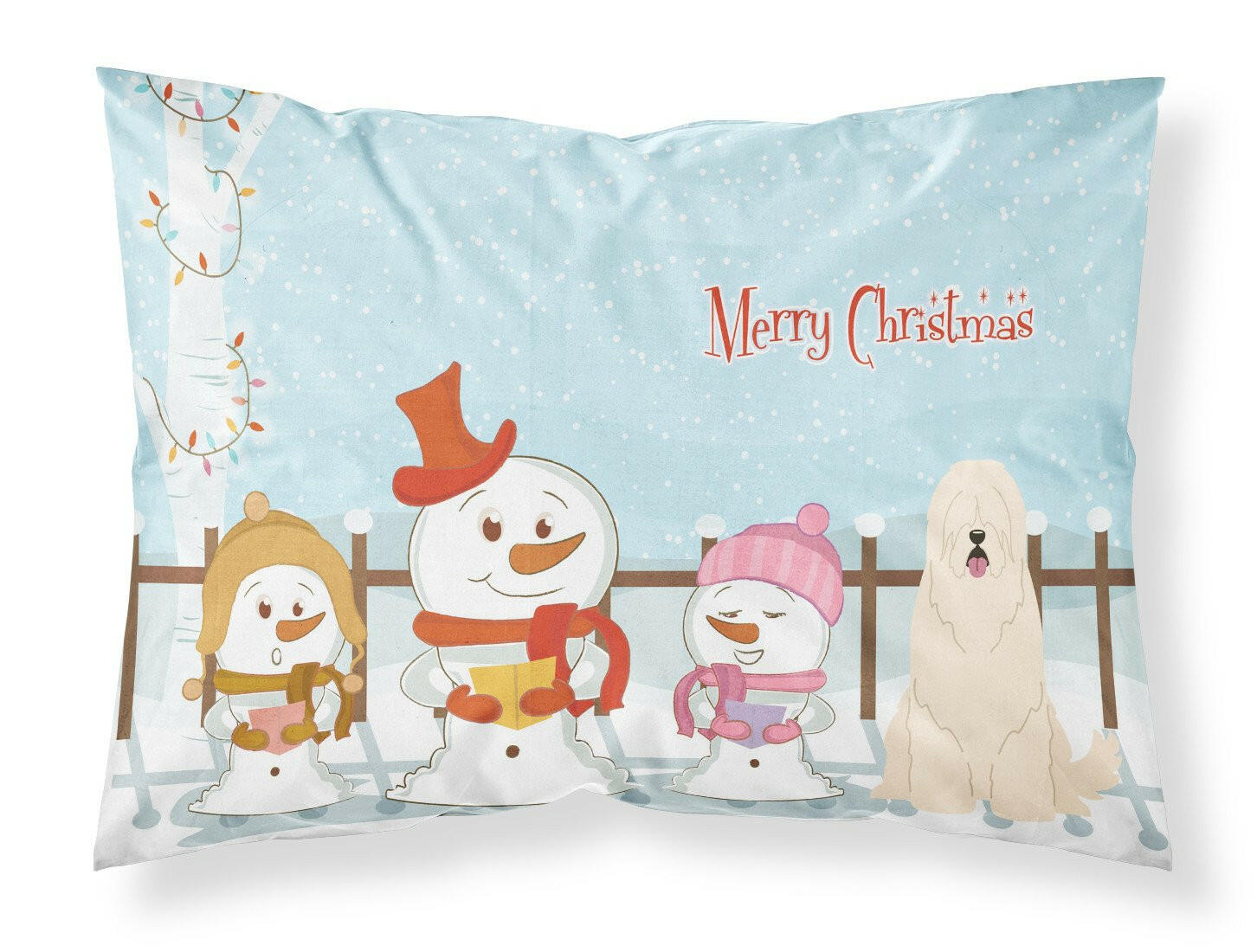 Merry Christmas Carolers South Russian Sheepdog Fabric Standard Pillowcase BB2355PILLOWCASE by Caroline's Treasures