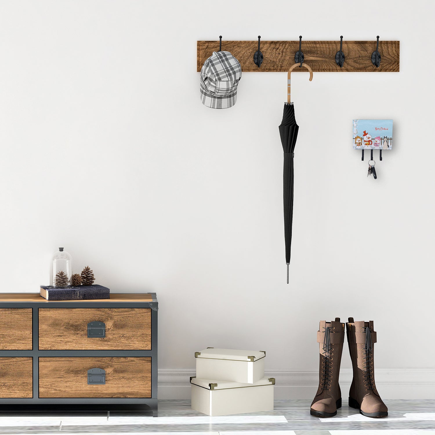 Caroline's Treasures Merry Christmas Carolers West Siberian Laika Spitz Leash or Key Holder BB2356TH68