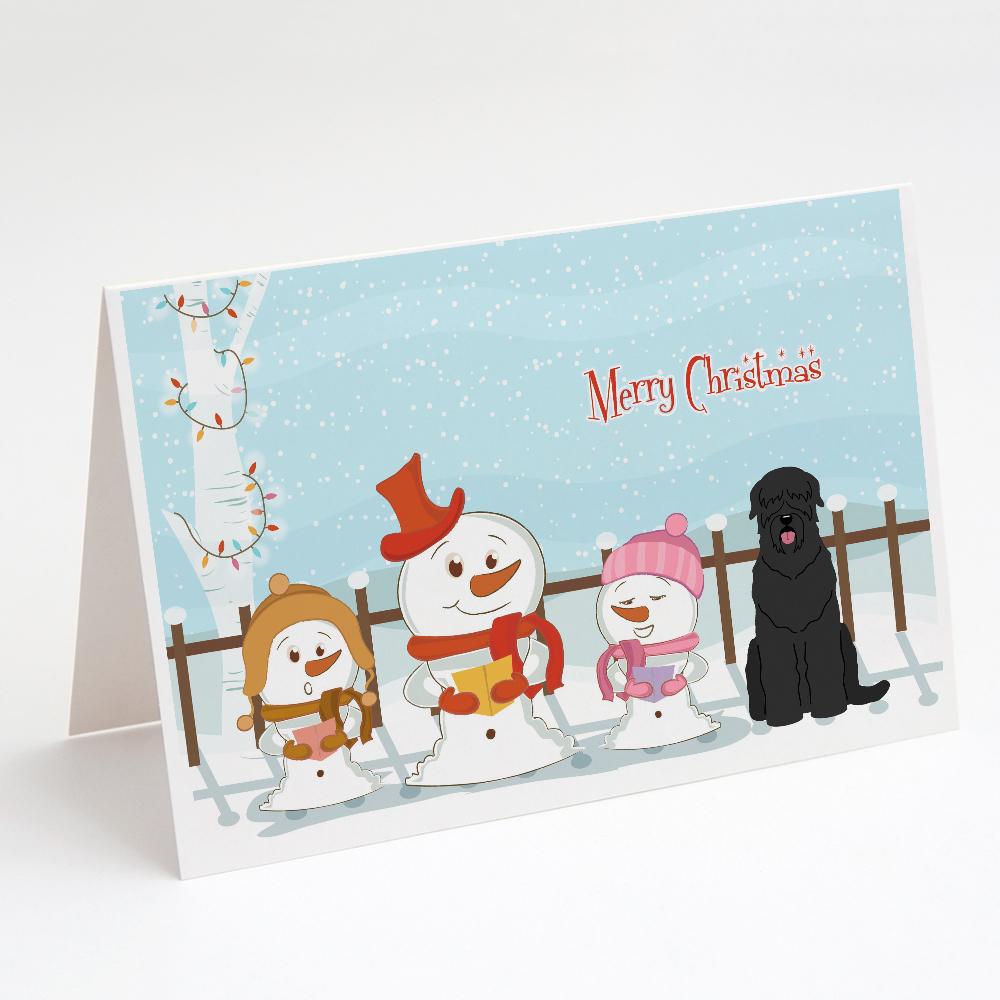 Buy this Merry Christmas Carolers Black Russian Terrier Greeting Cards and Envelopes Pack of 8