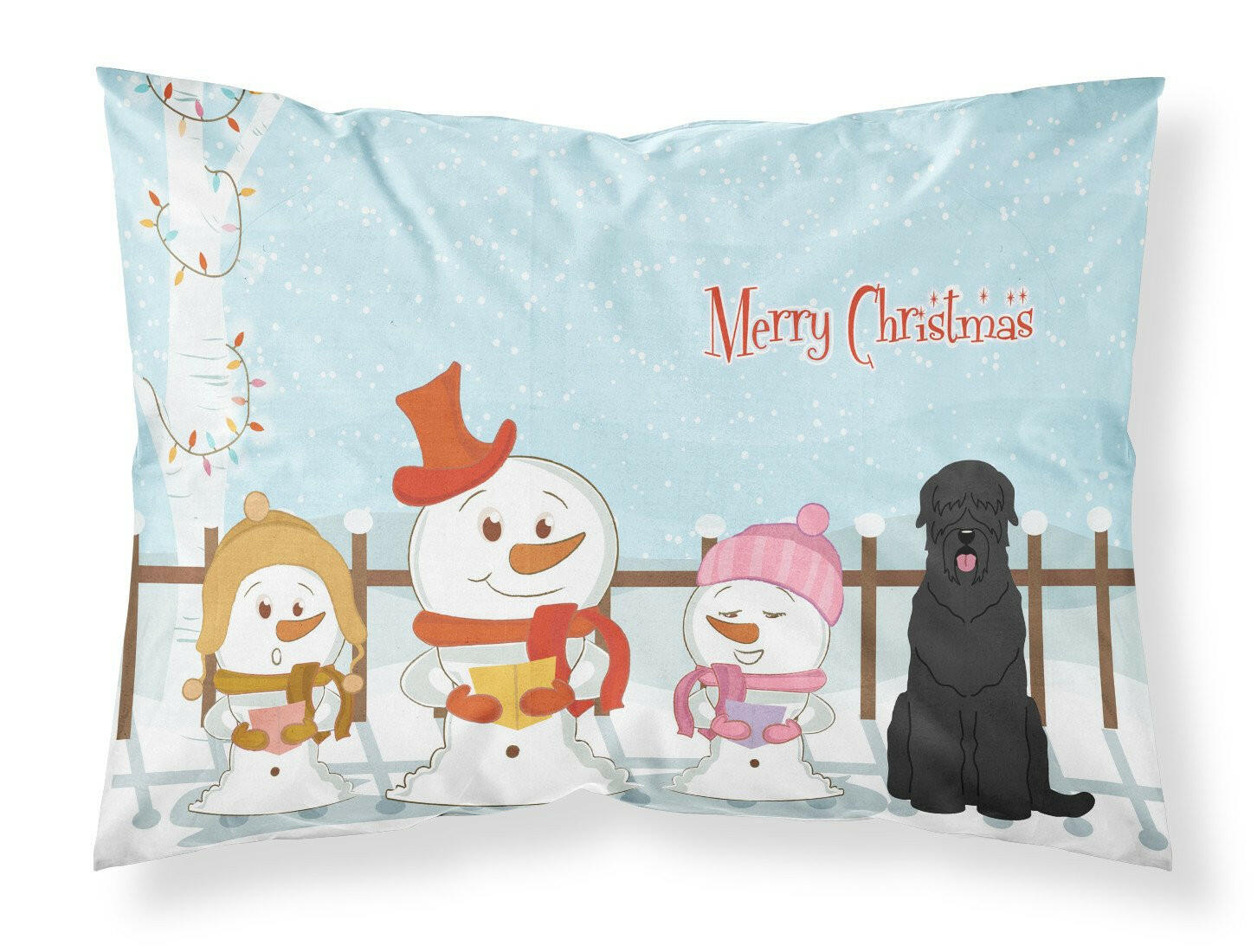 Merry Christmas Carolers Black Russian Terrier Fabric Standard Pillowcase BB2357PILLOWCASE by Caroline's Treasures