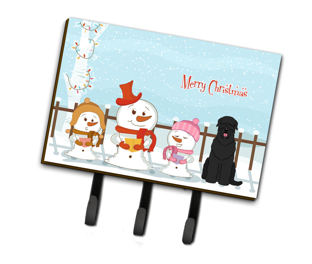 Merry Christmas Carolers Black Russian Terrier Leash or Key Holder BB2357TH68