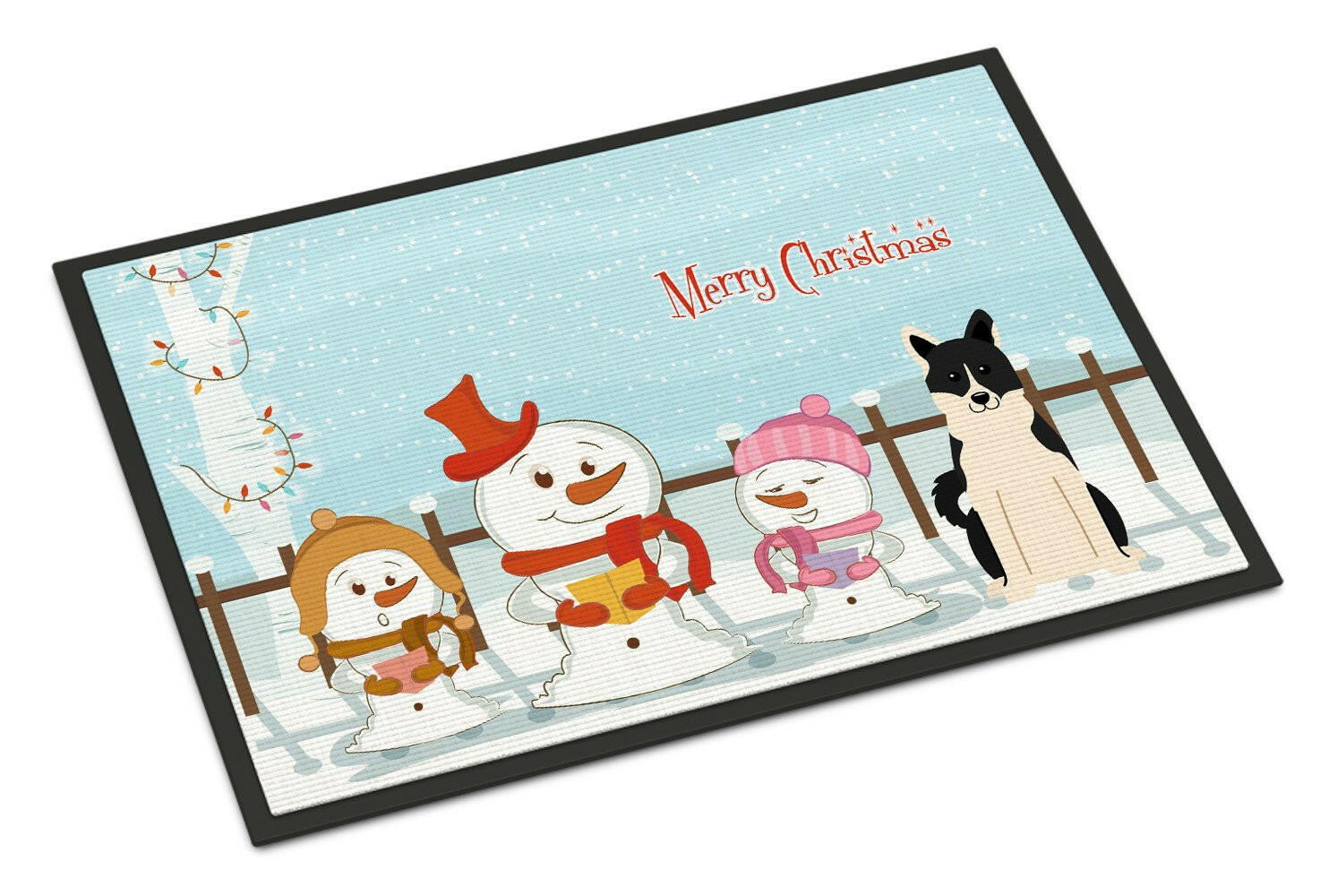 Merry Christmas Carolers Russo-European Laika Spitz Indoor or Outdoor Mat 24x36 BB2360JMAT - the-store.com