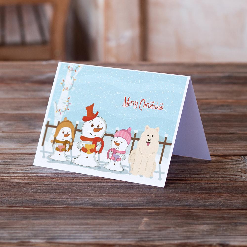 Merry Christmas Carolers Samoyed Greeting Cards and Envelopes Pack of 8 - the-store.com
