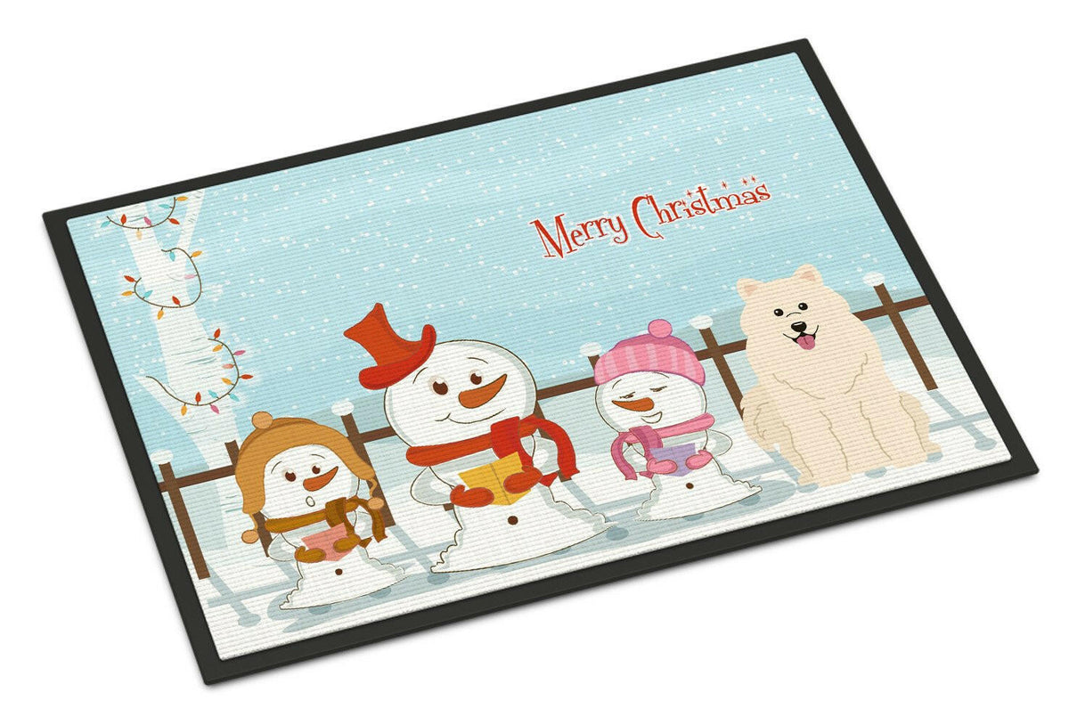 Merry Christmas Carolers Samoyed Indoor or Outdoor Mat 24x36 BB2361JMAT - the-store.com