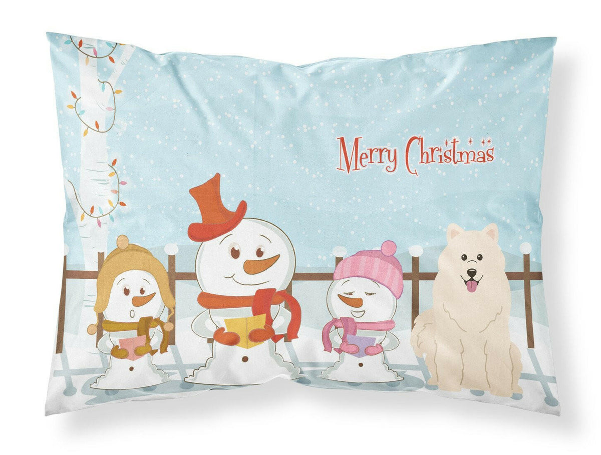 Merry Christmas Carolers Samoyed Fabric Standard Pillowcase BB2361PILLOWCASE by Caroline&#39;s Treasures