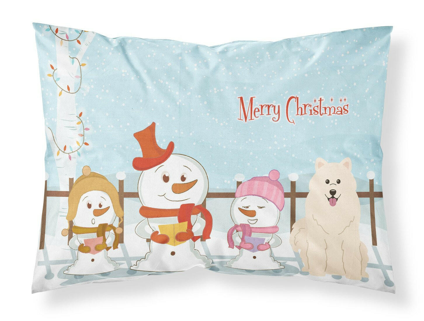 Merry Christmas Carolers Samoyed Fabric Standard Pillowcase BB2361PILLOWCASE by Caroline's Treasures