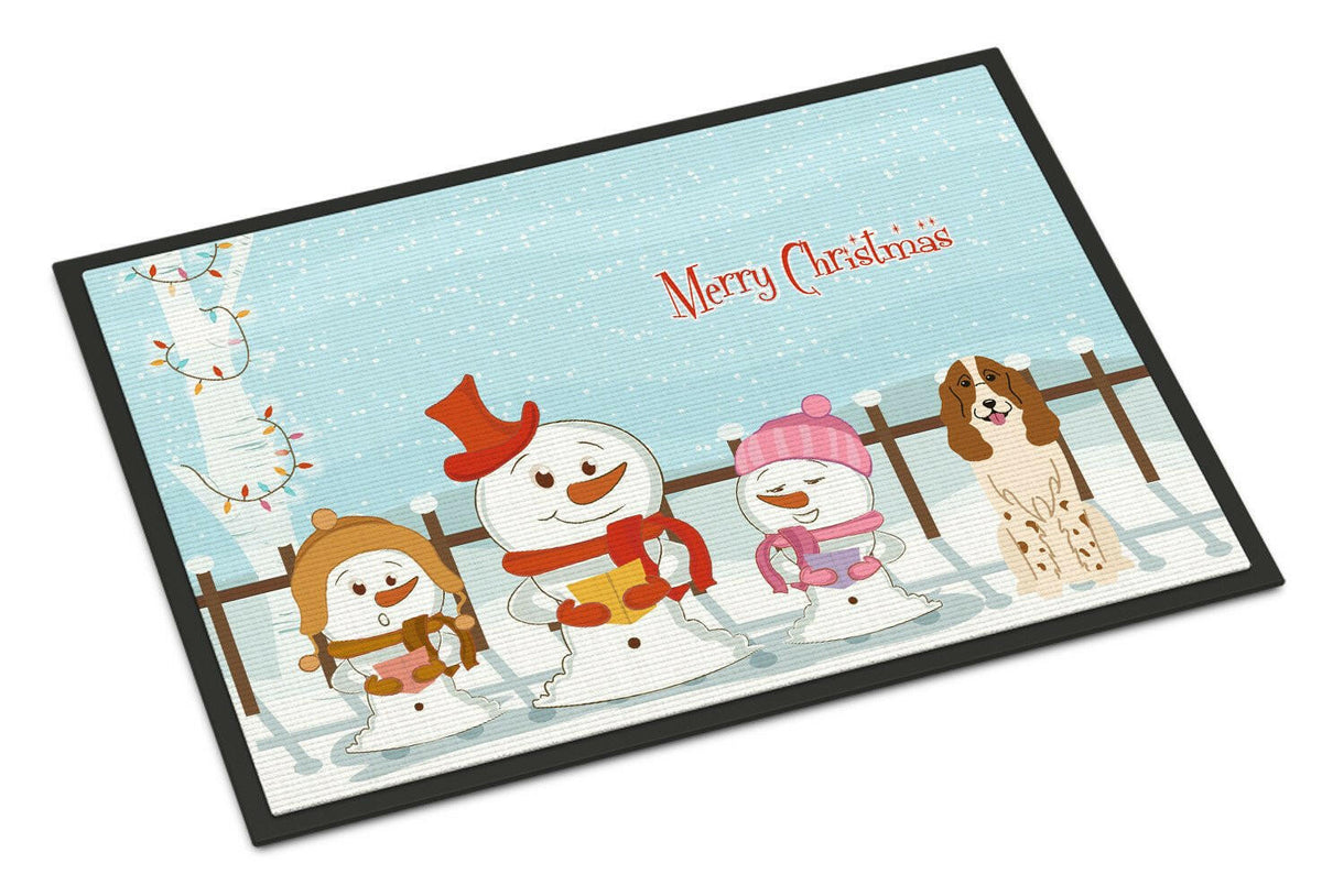 Merry Christmas Carolers Russian Spaniel Indoor or Outdoor Mat 18x27 BB2362MAT - the-store.com