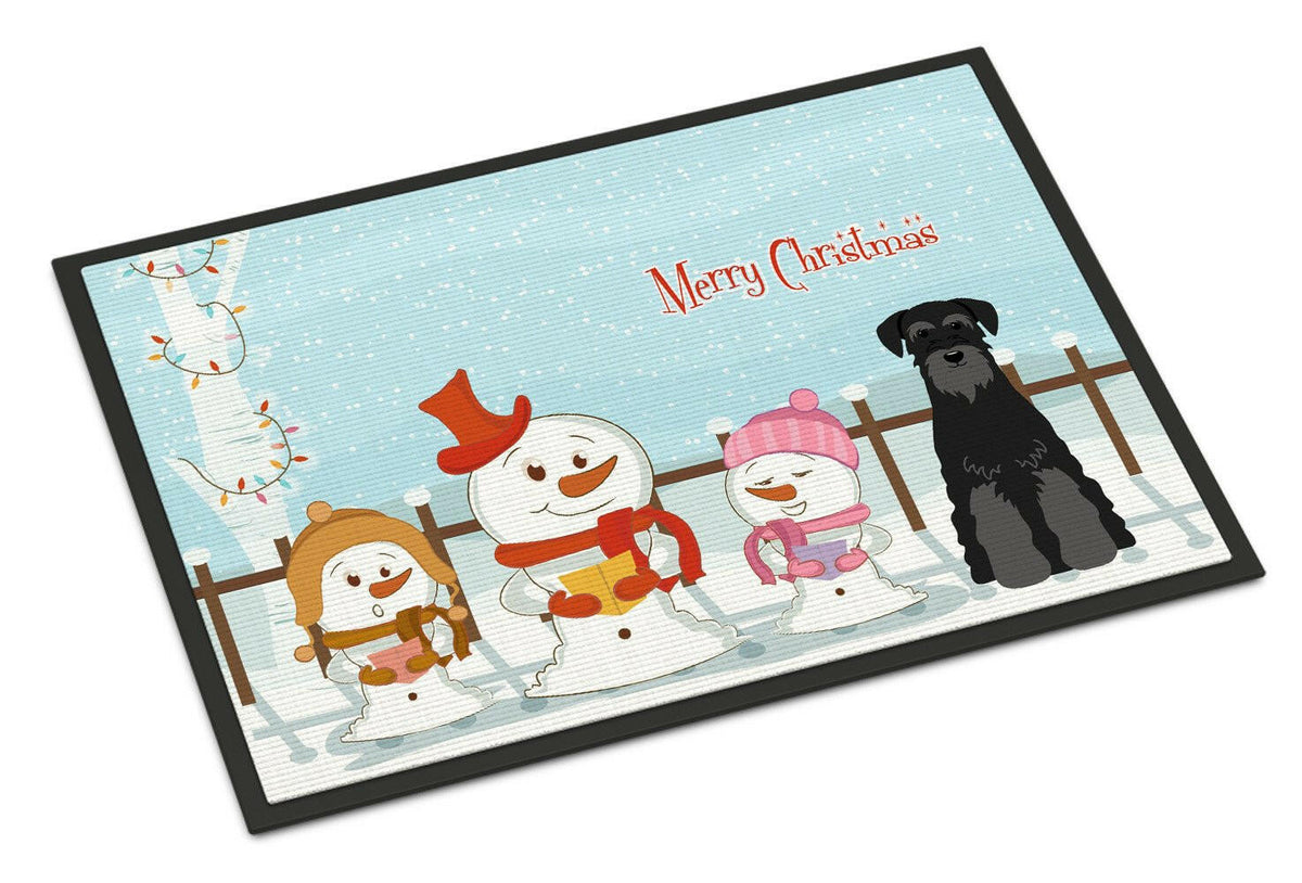 Merry Christmas Carolers Standard Schnauzer Black Indoor or Outdoor Mat 24x36 BB2363JMAT - the-store.com