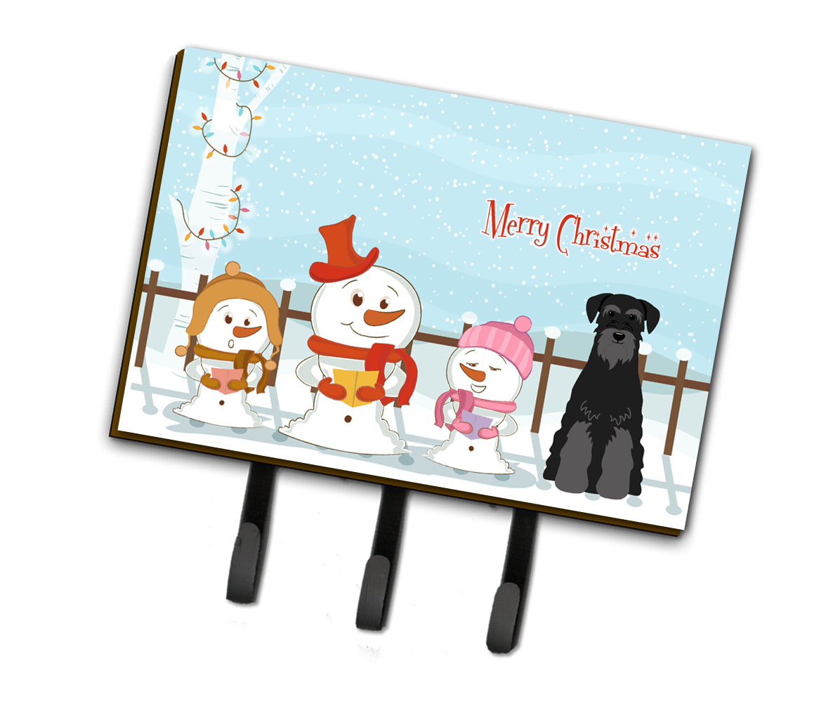 Merry Christmas Carolers Standard Schnauzer Black Leash or Key Holder BB2363TH68