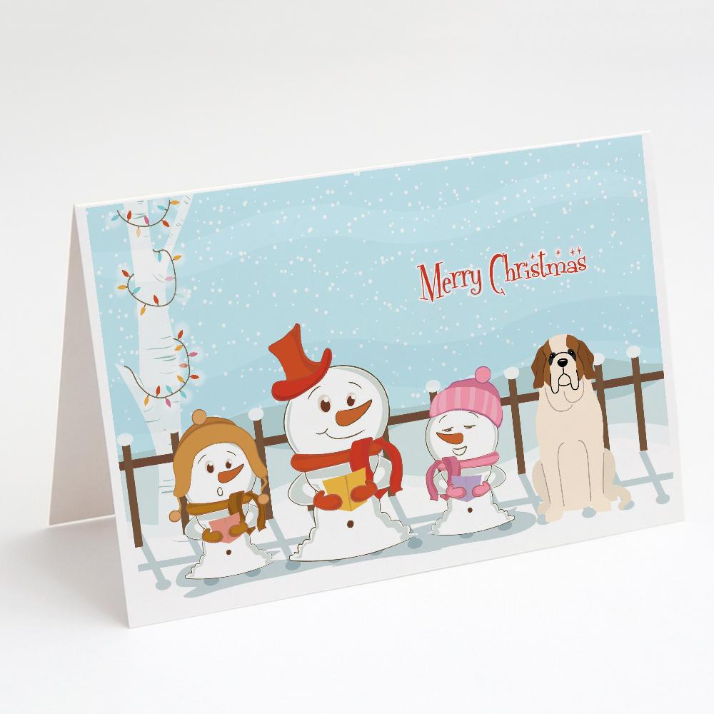 Buy this Merry Christmas Carolers Saint Bernard Greeting Cards and Envelopes Pack of 8