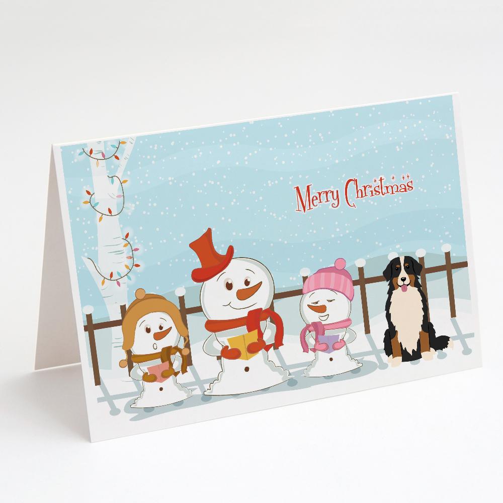 Buy this Merry Christmas Carolers Bernese Mountain Dog Greeting Cards and Envelopes Pack of 8