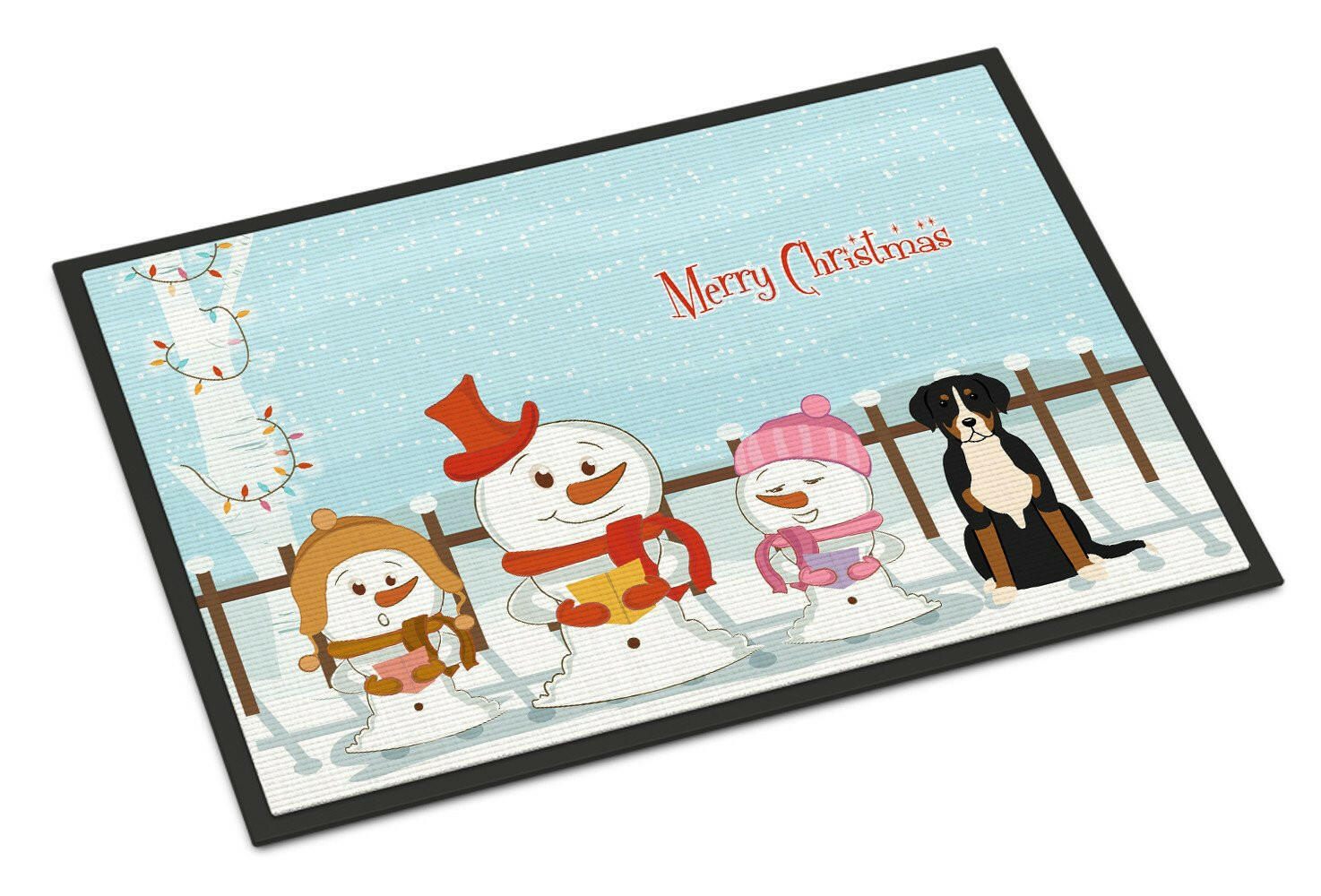 Merry Christmas Carolers Greater Swiss Mountain Dog Indoor or Outdoor Mat 24x36 BB2368JMAT - the-store.com