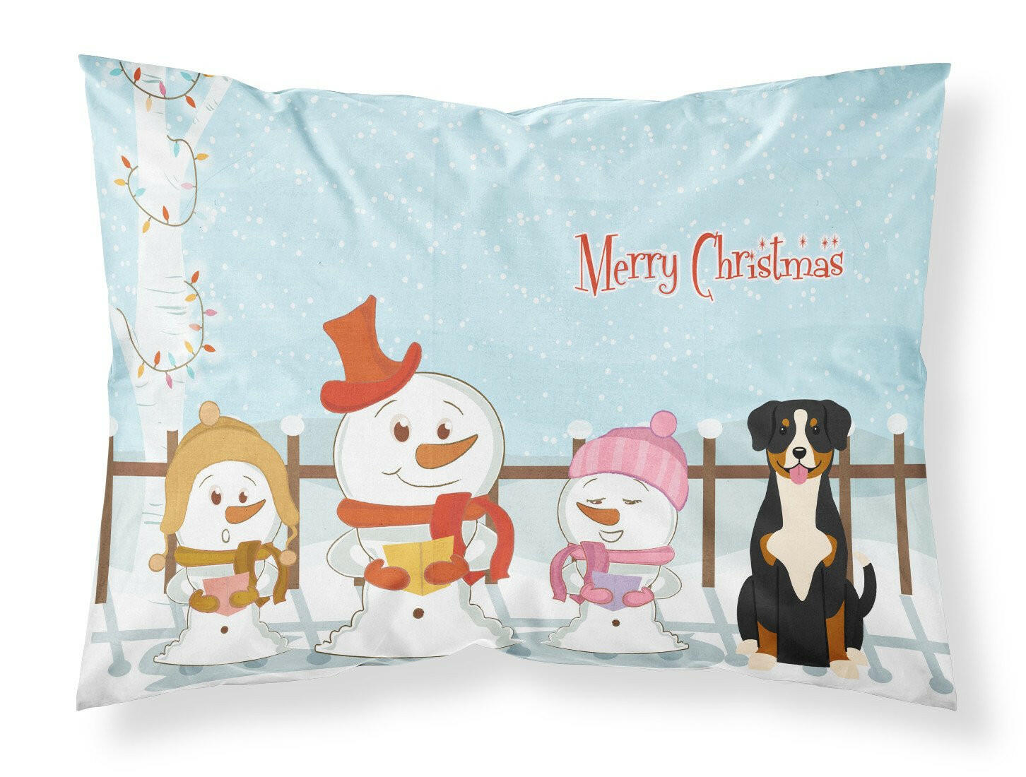 Merry Christmas Carolers Entlebucher Fabric Standard Pillowcase BB2369PILLOWCASE by Caroline's Treasures