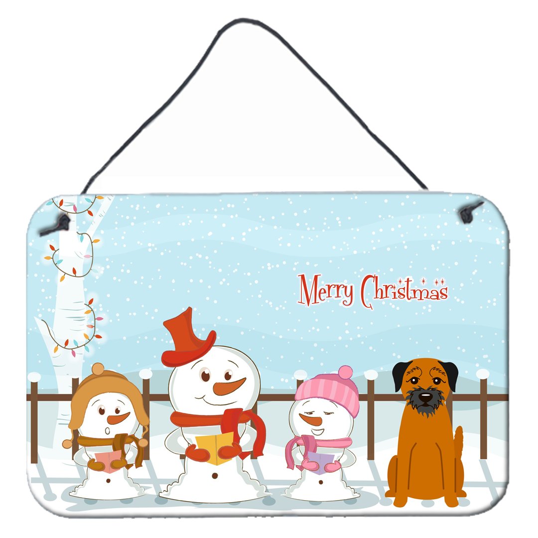 Merry Christmas Carolers Border Terrier Wall or Door Hanging Prints BB2370DS812 by Caroline&#39;s Treasures
