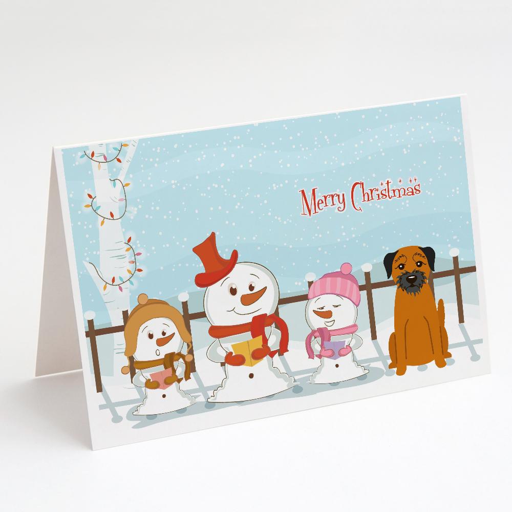 Buy this Merry Christmas Carolers Border Terrier Greeting Cards and Envelopes Pack of 8