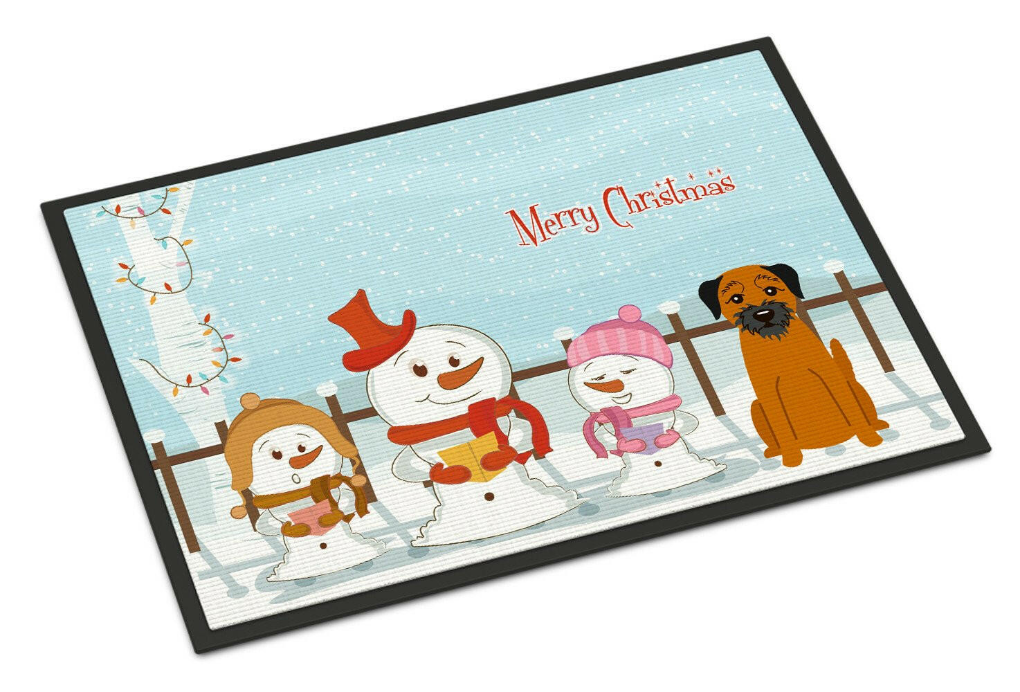 Merry Christmas Carolers Border Terrier Indoor or Outdoor Mat 24x36 BB2370JMAT - the-store.com