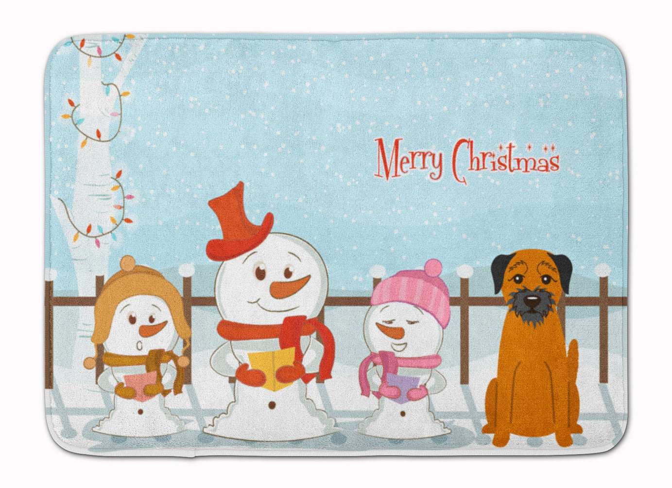 Merry Christmas Carolers Border Terrier Machine Washable Memory Foam Mat BB2370RUG - the-store.com