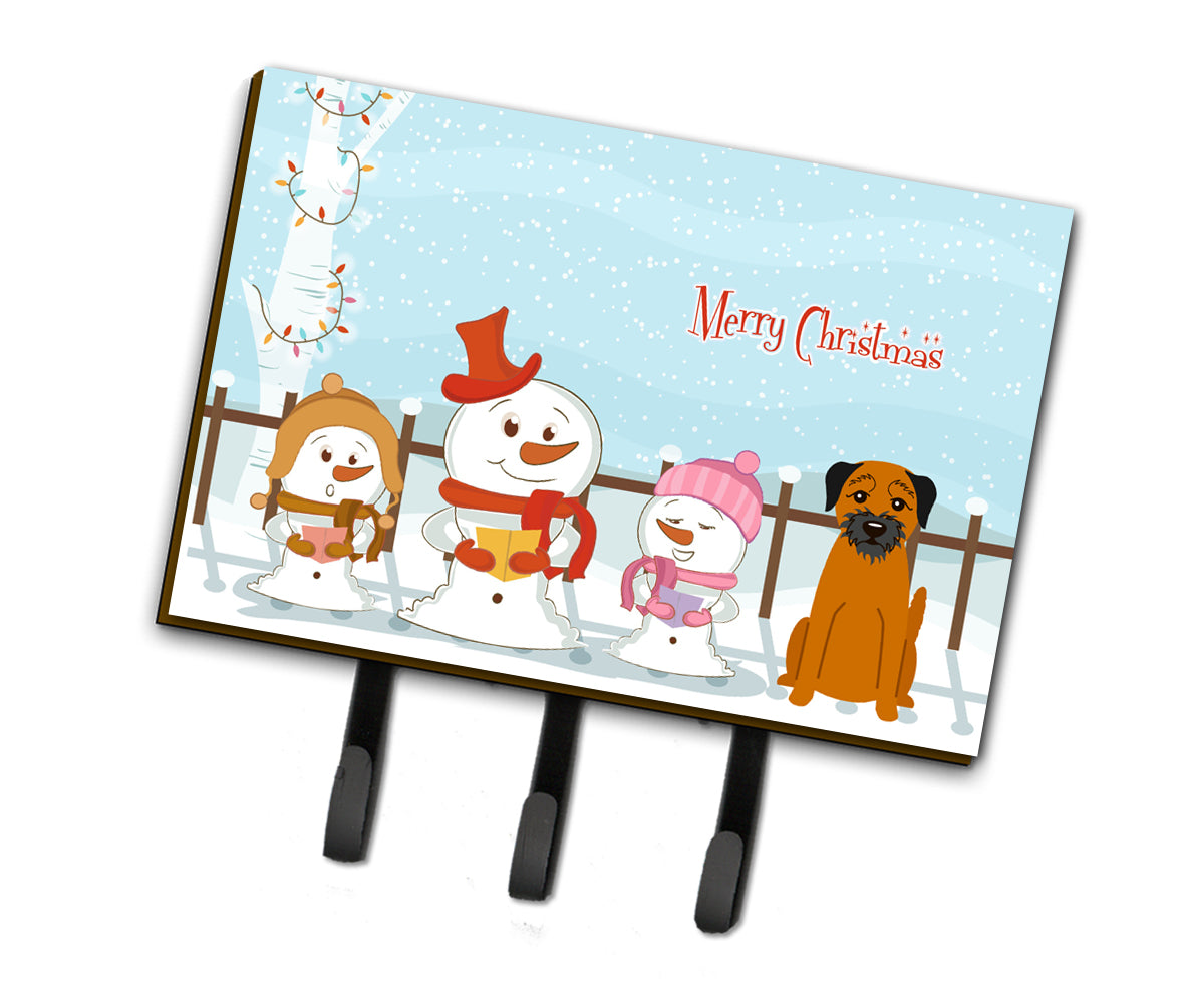 Merry Christmas Carolers Border Terrier Leash or Key Holder