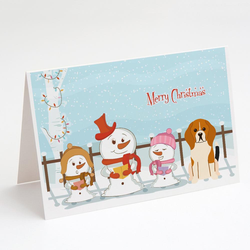 Buy this Merry Christmas Carolers Beagle Tricolor Greeting Cards and Envelopes Pack of 8