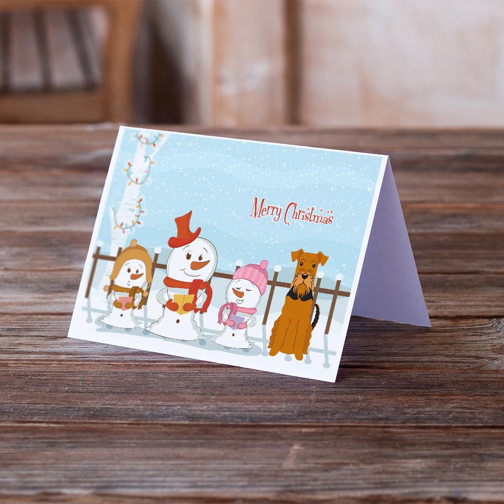 Merry Christmas Carolers Airedale Greeting Cards and Envelopes Pack of 8 - the-store.com