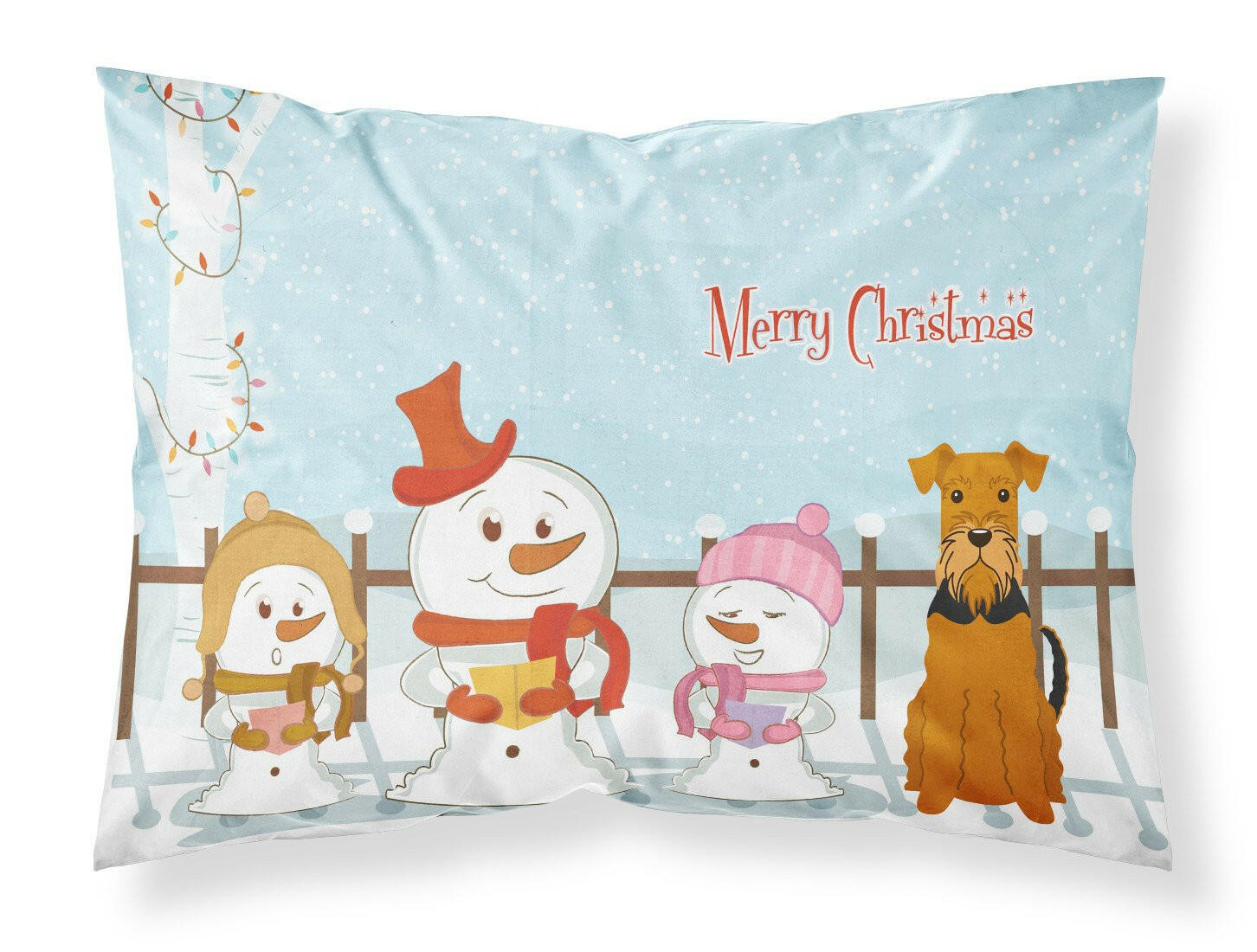 Merry Christmas Carolers Airedale Fabric Standard Pillowcase BB2372PILLOWCASE by Caroline's Treasures