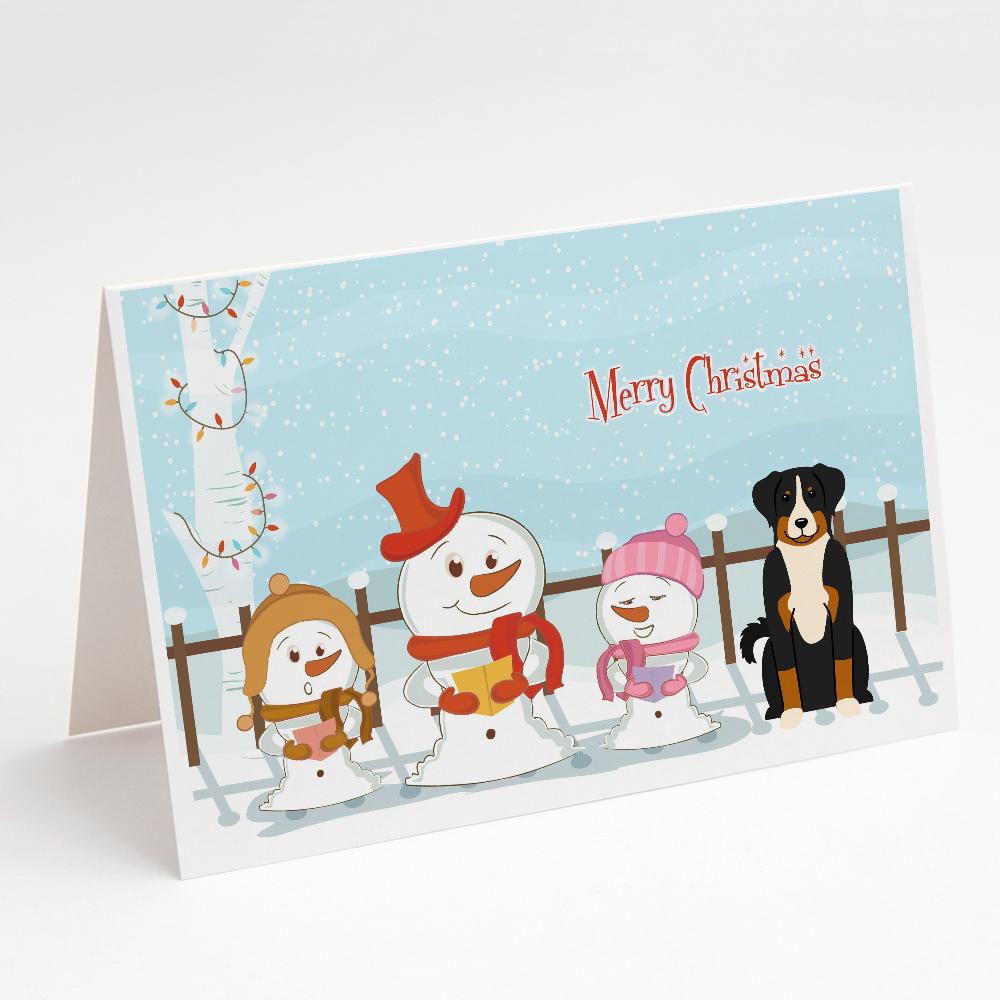 Buy this Merry Christmas Carolers Appenzeller Sennenhund Greeting Cards and Envelopes Pack of 8