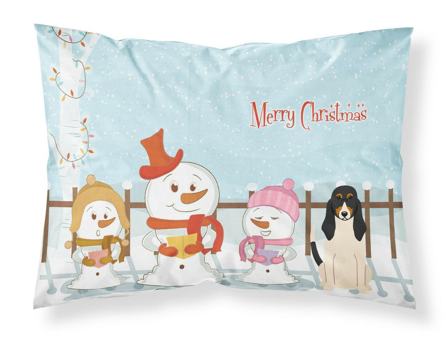 Merry Christmas Carolers Swiss Hound Fabric Standard Pillowcase BB2375PILLOWCASE by Caroline's Treasures