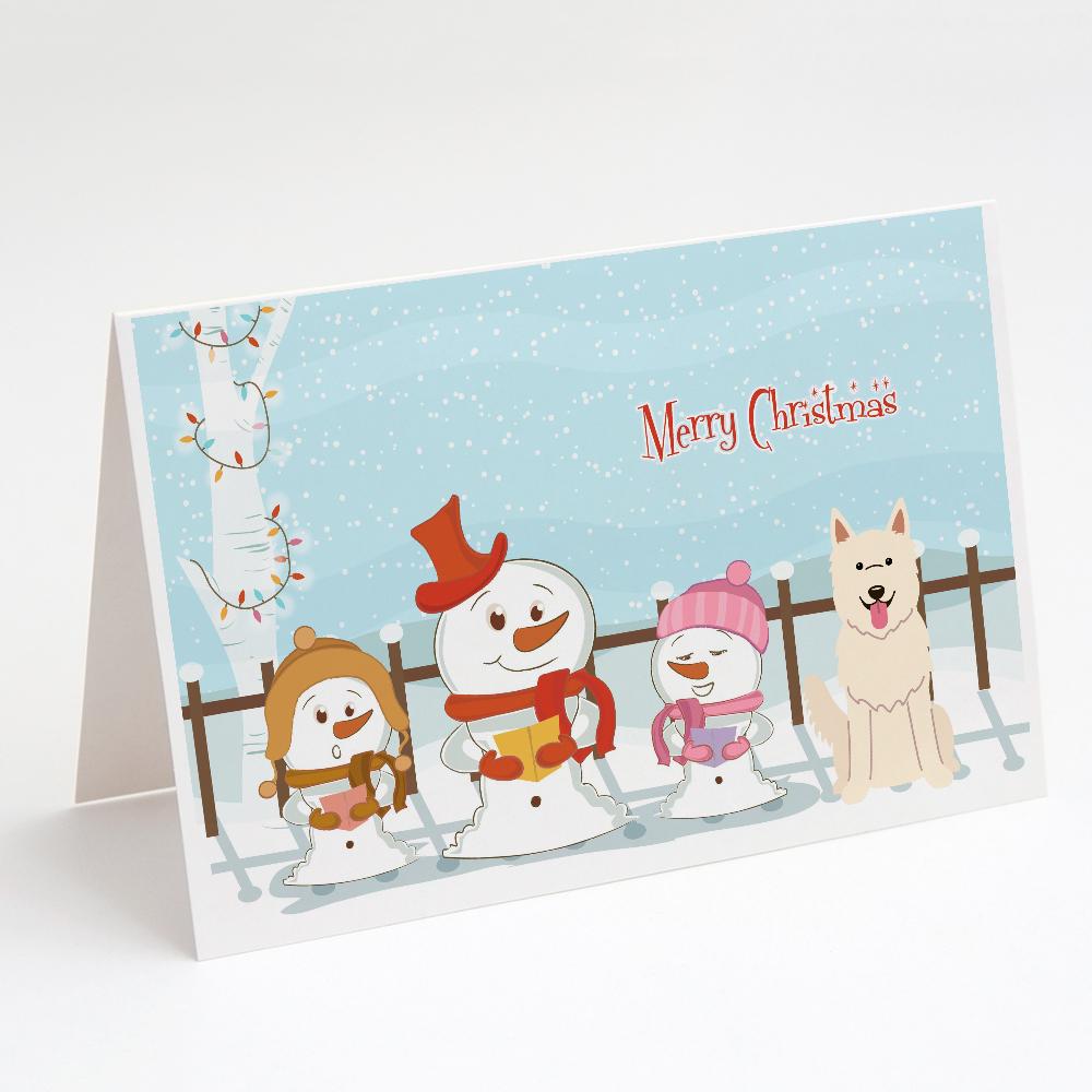 Buy this Merry Christmas Carolers White German Shepherd Greeting Cards and Envelopes Pack of 8