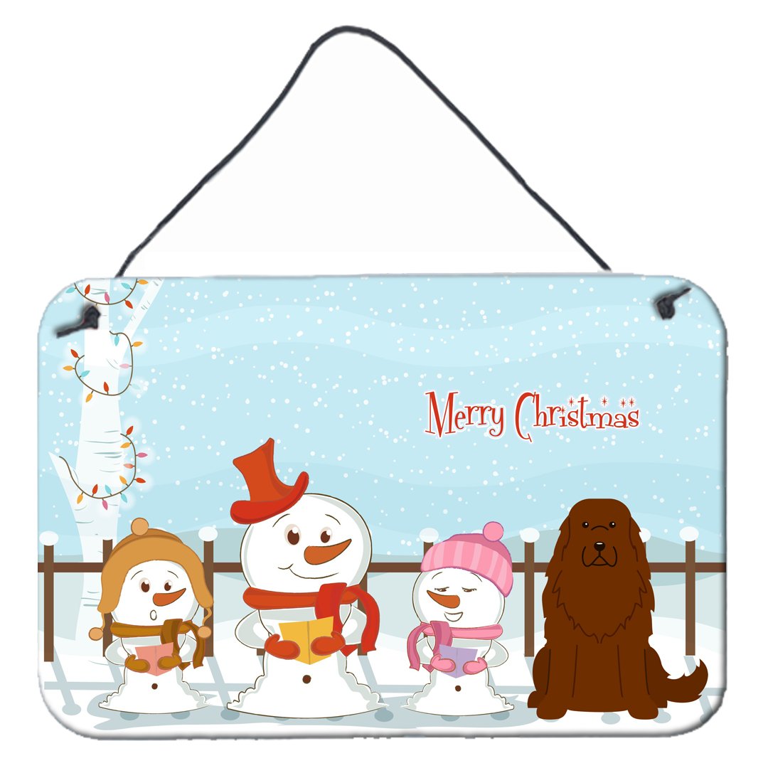 Merry Christmas Carolers Caucasian Shepherd Dog Wall or Door Hanging Prints BB2381DS812 by Caroline&#39;s Treasures