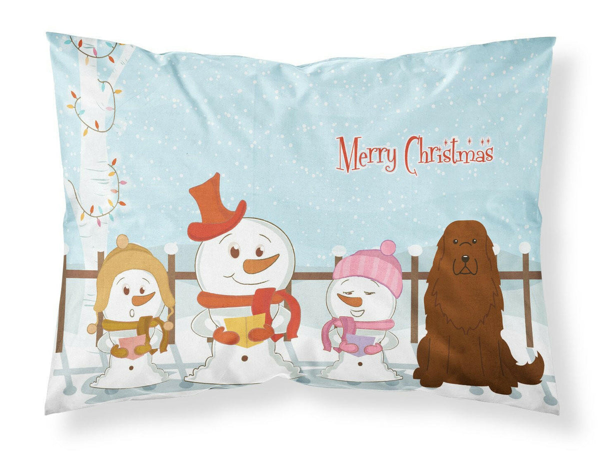 Merry Christmas Carolers Caucasian Shepherd Dog Fabric Standard Pillowcase BB2381PILLOWCASE by Caroline&#39;s Treasures