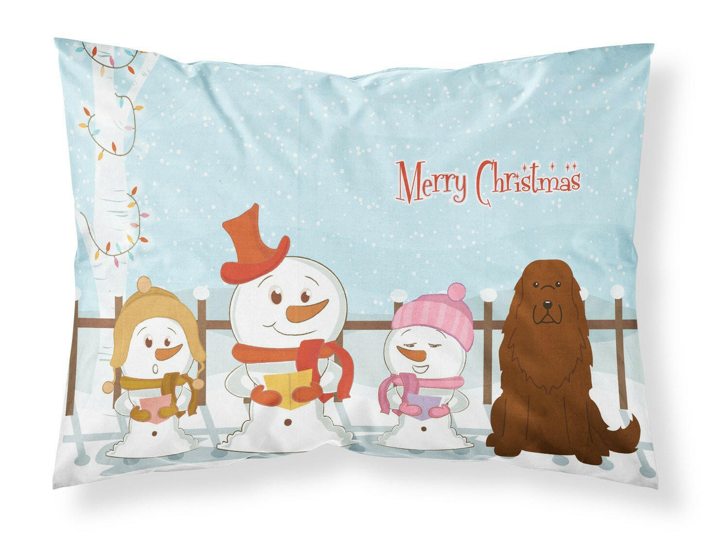 Merry Christmas Carolers Caucasian Shepherd Dog Fabric Standard Pillowcase BB2381PILLOWCASE by Caroline's Treasures