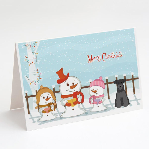 Buy this Merry Christmas Carolers Miniature Schnauzer Black Greeting Cards and Envelopes Pack of 8