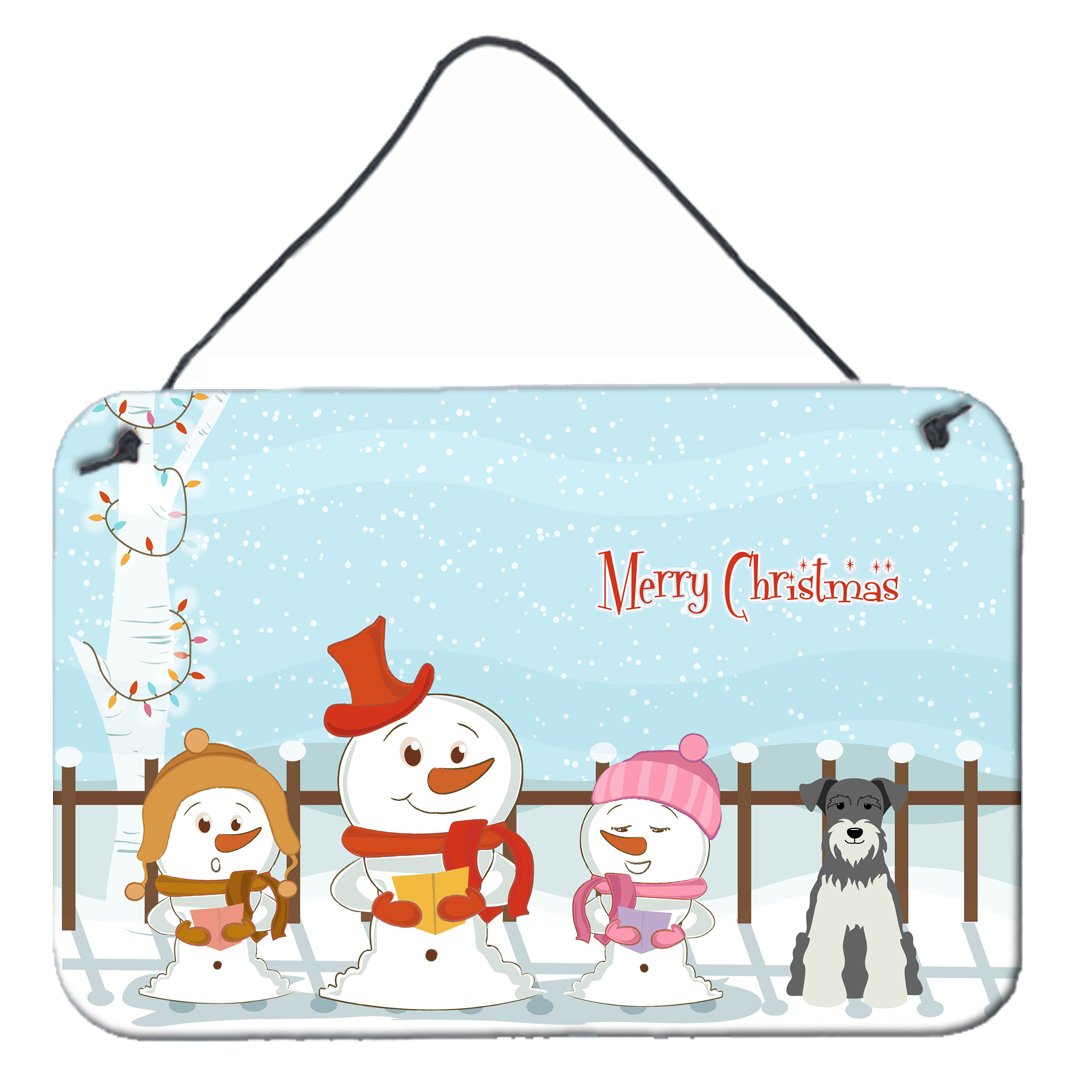 Merry Christmas Carolers Miniature Schanuzer Salt and Pepper Wall or Door Hanging Prints BB2385DS812 by Caroline&#39;s Treasures