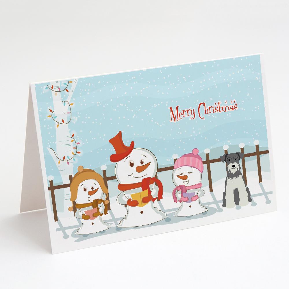 Buy this Merry Christmas Carolers Miniature Schnauzer Salt and Pepper Greeting Cards and Envelopes Pack of 8