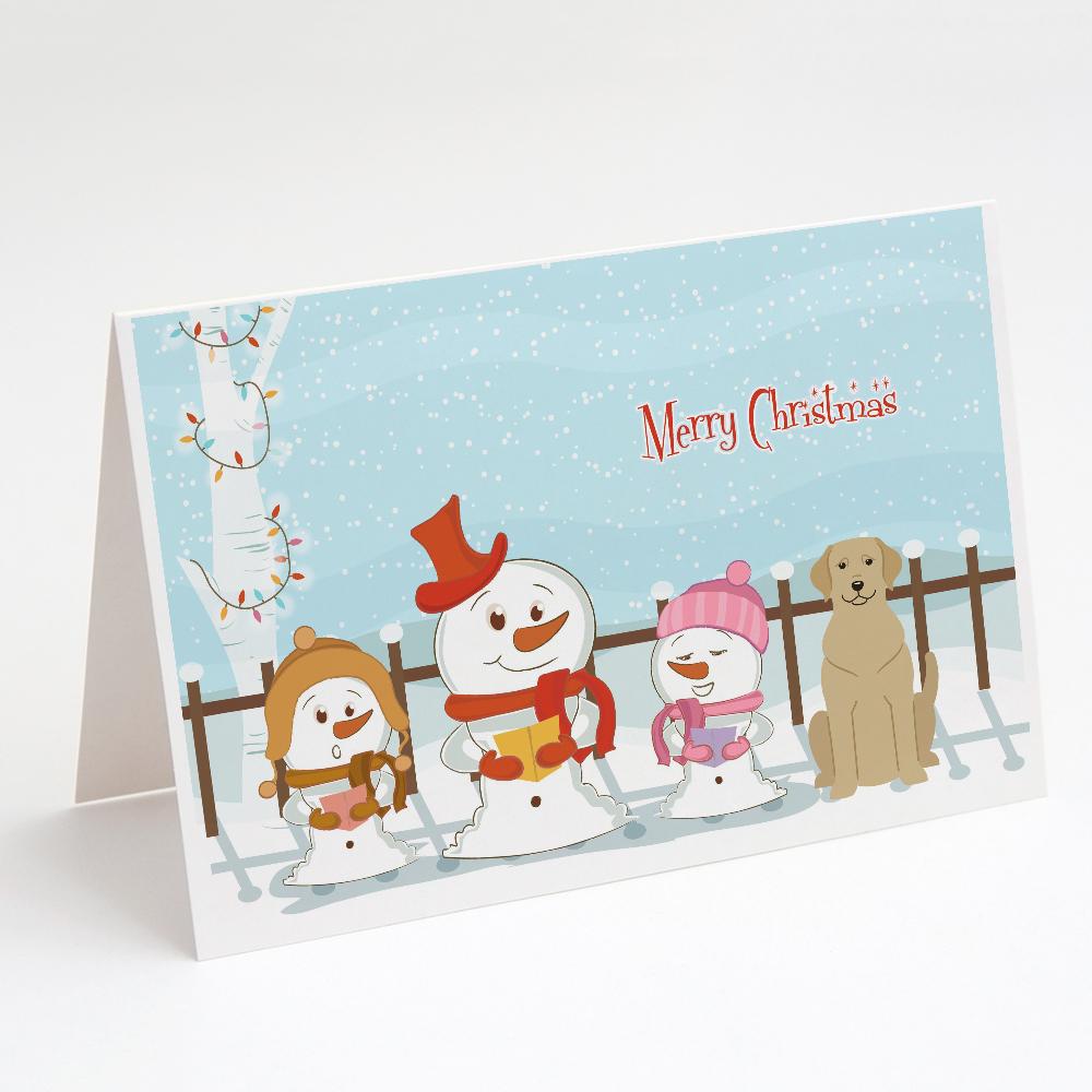 Buy this Merry Christmas Carolers Yellow Labrador Greeting Cards and Envelopes Pack of 8