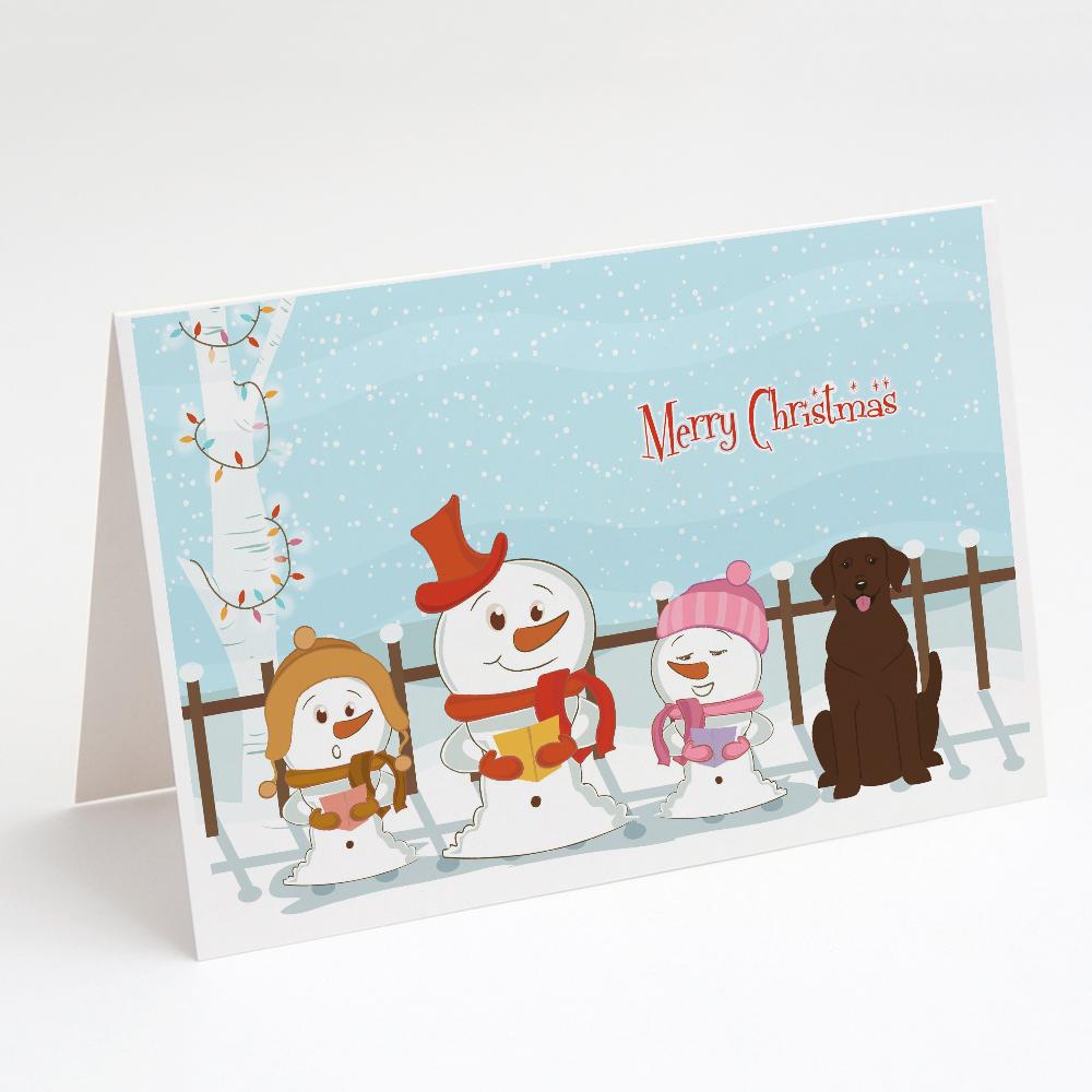Buy this Merry Christmas Carolers Chocolate Labrador Greeting Cards and Envelopes Pack of 8