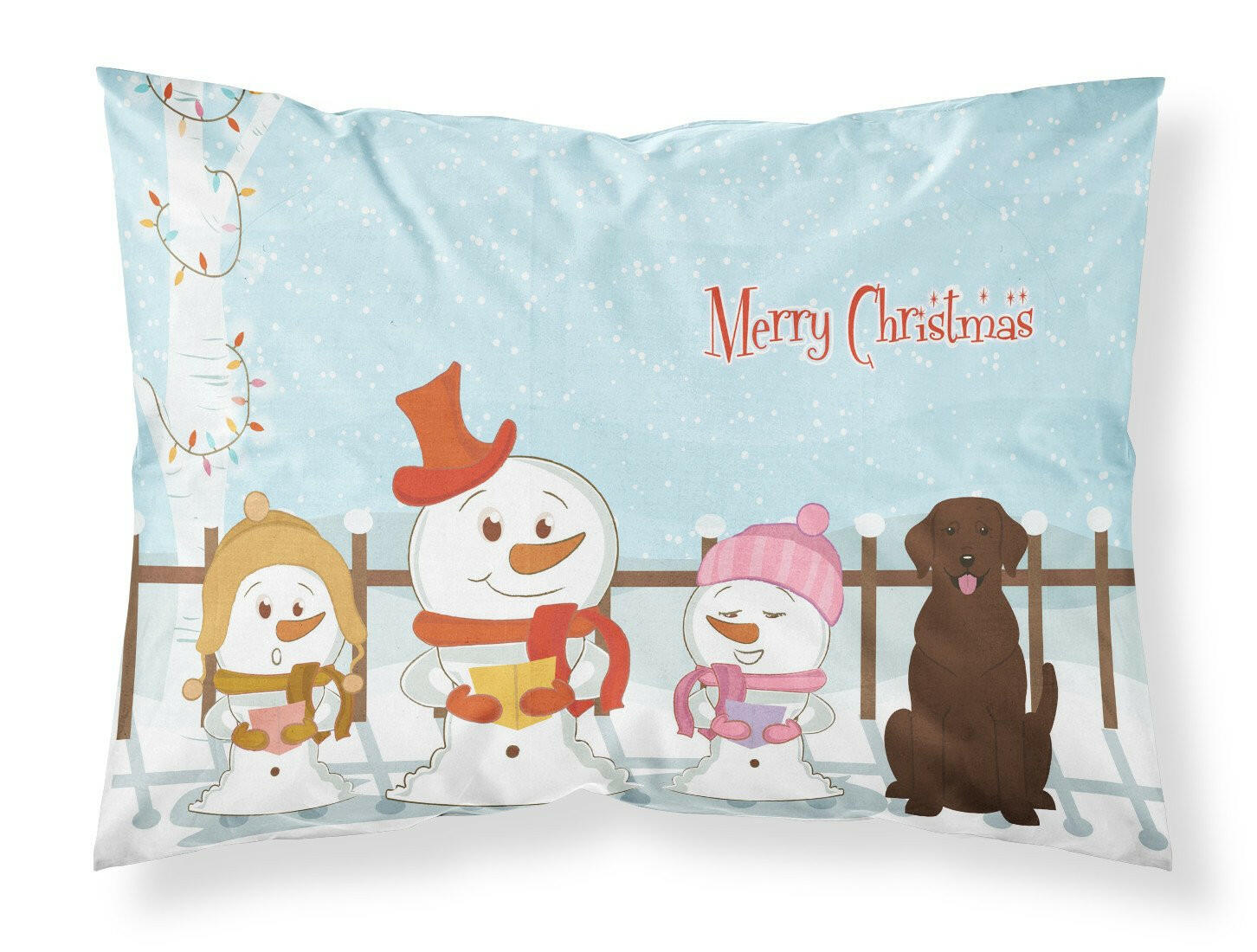 Merry Christmas Carolers Chocolate Labrador Fabric Standard Pillowcase BB2387PILLOWCASE by Caroline's Treasures