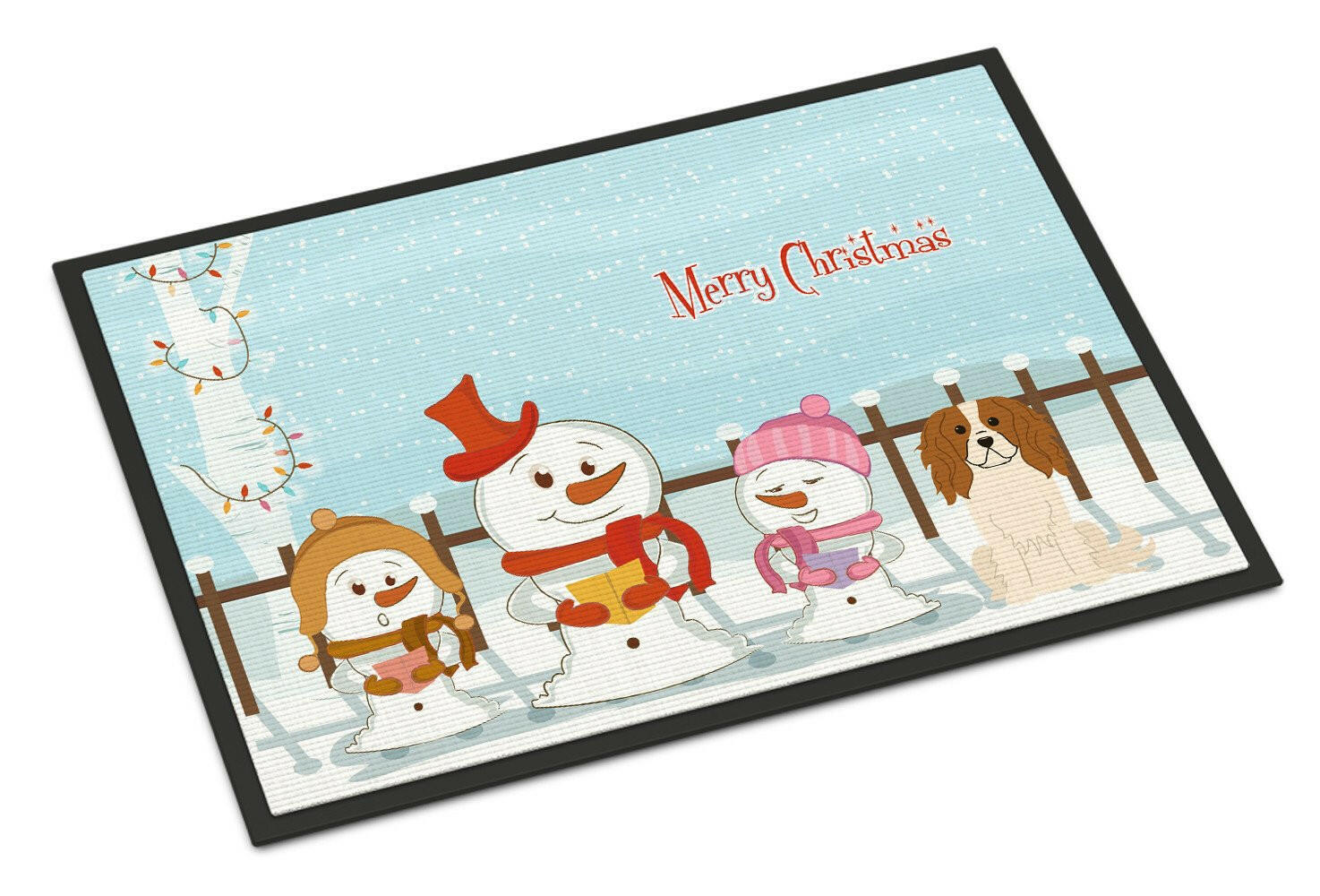 Merry Christmas Carolers Cavalier Spaniel Indoor or Outdoor Mat 24x36 BB2389JMAT - the-store.com