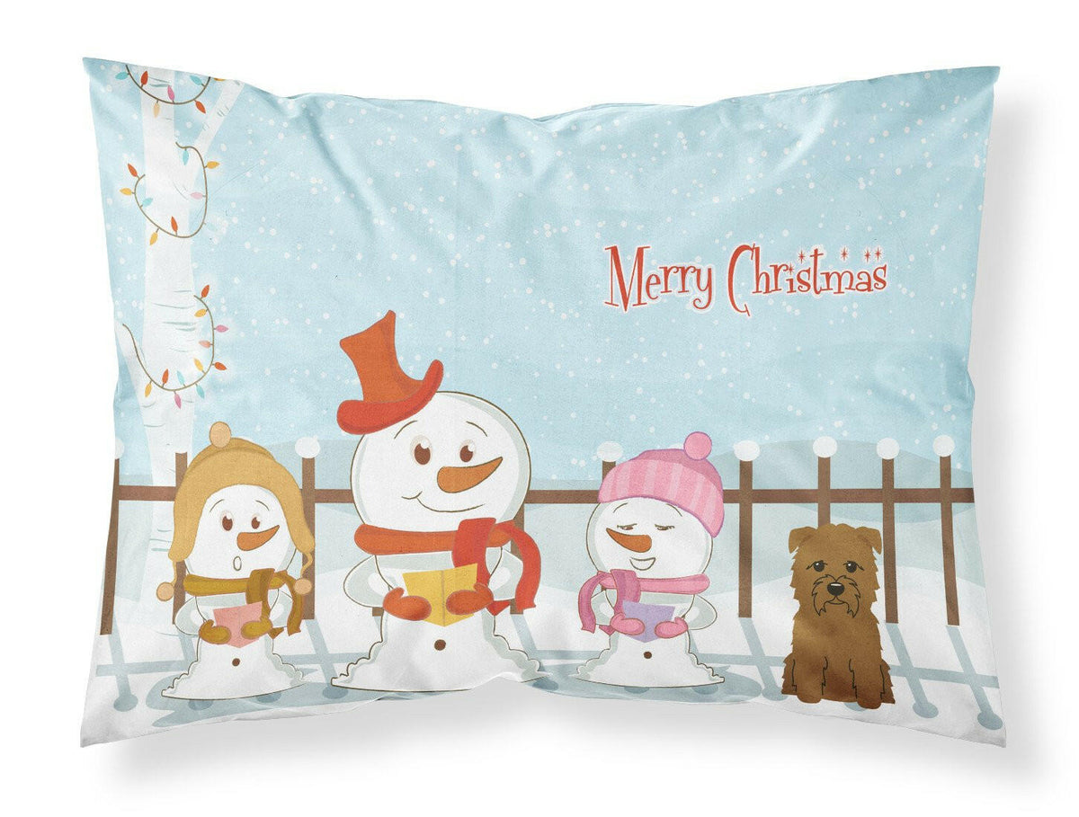 Merry Christmas Carolers Glen of Imal Tan Fabric Standard Pillowcase BB2391PILLOWCASE by Caroline&#39;s Treasures