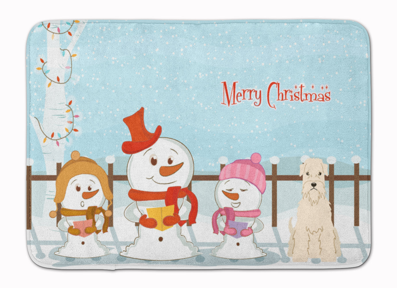 Merry Christmas Carolers Soft Coated Wheaten Terrier Machine Washable Memory Foam Mat BB2392RUG - the-store.com