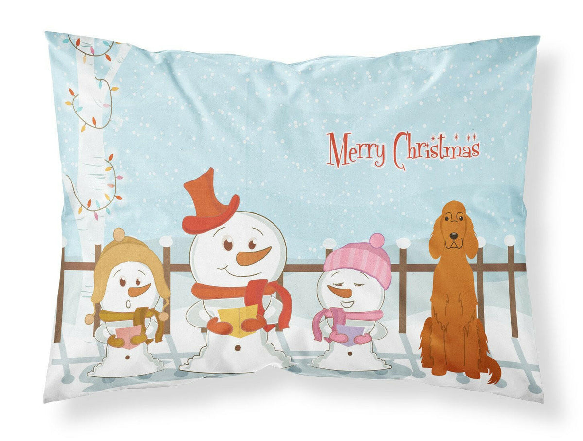 Merry Christmas Carolers Irish Setter Fabric Standard Pillowcase BB2395PILLOWCASE by Caroline&#39;s Treasures