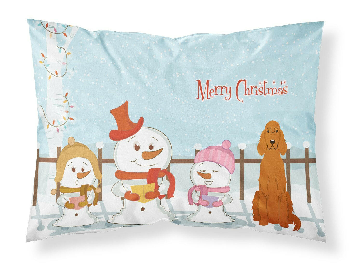 Merry Christmas Carolers Irish Setter Fabric Standard Pillowcase BB2395PILLOWCASE by Caroline's Treasures