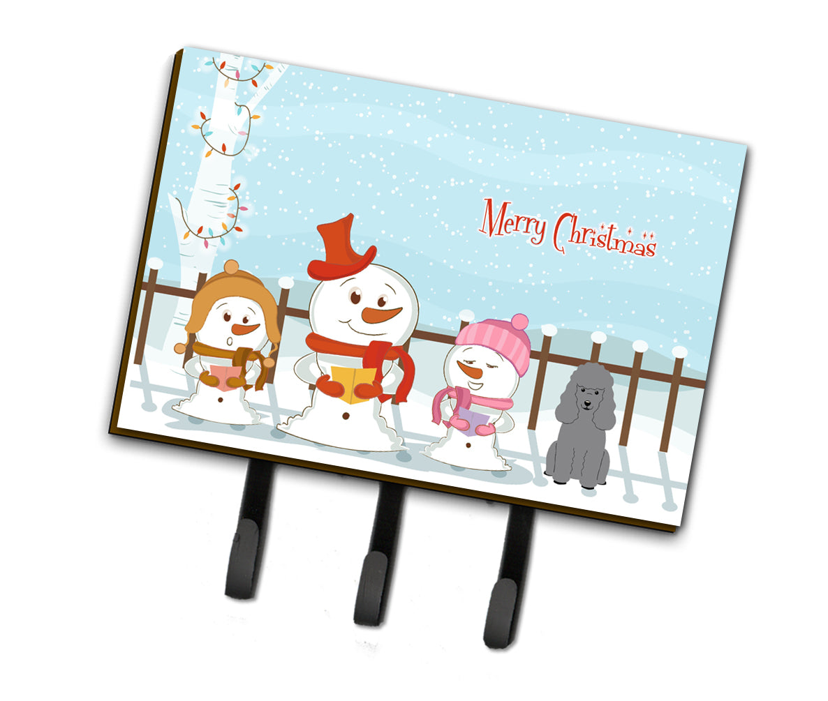 Merry Christmas Carolers Poodle Silver Leash or Key Holder  the-store.com.