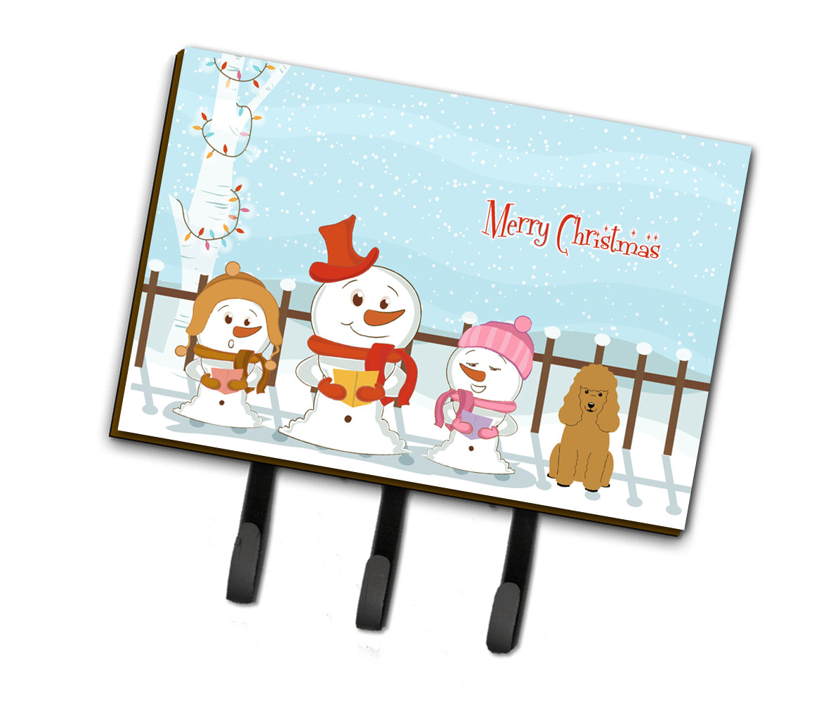 Merry Christmas Carolers Poodle Tan Leash or Key Holder BB2400TH68  the-store.com.