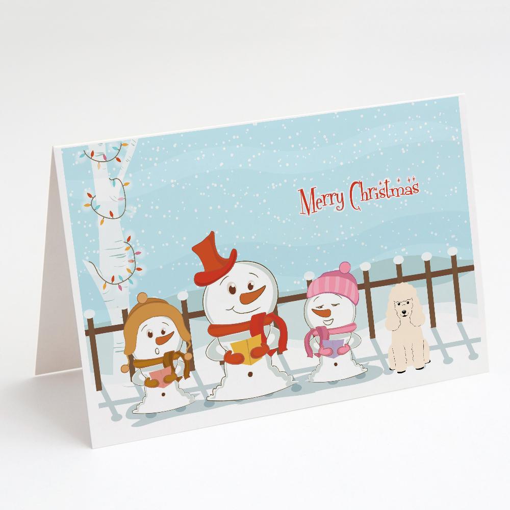 Buy this Merry Christmas Carolers Poodle White Greeting Cards and Envelopes Pack of 8