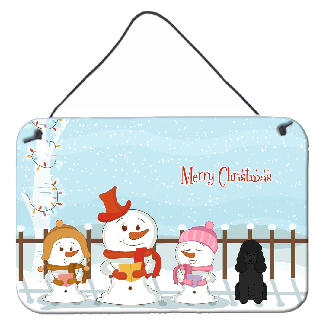 Merry Christmas Carolers Poodle Black Wall or Door Hanging Prints BB2402DS812 by Caroline&#39;s Treasures