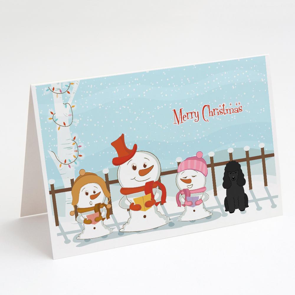 Buy this Merry Christmas Carolers Poodle Black Greeting Cards and Envelopes Pack of 8