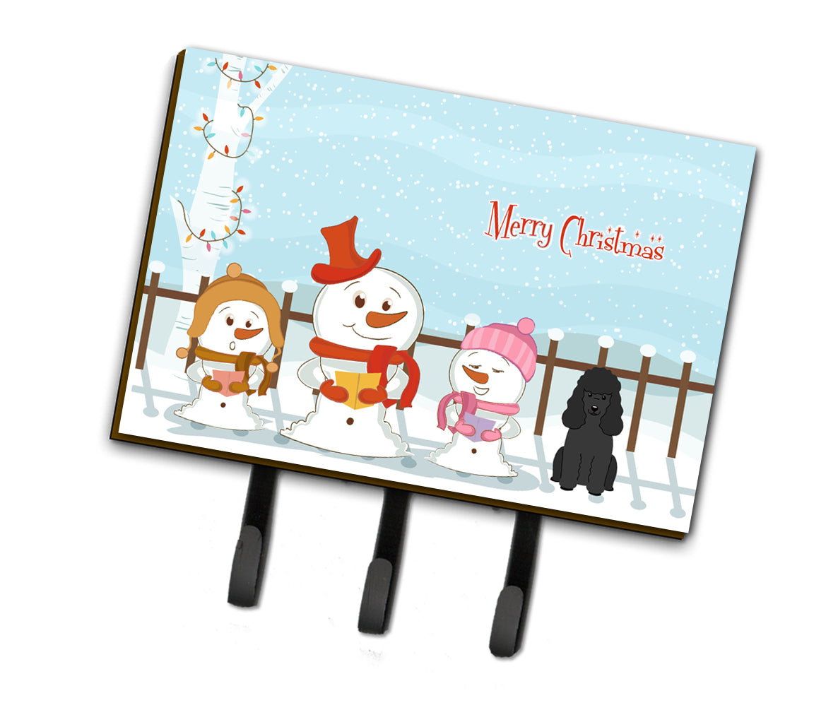 Merry Christmas Carolers Poodle Black Leash or Key Holder BB2402TH68